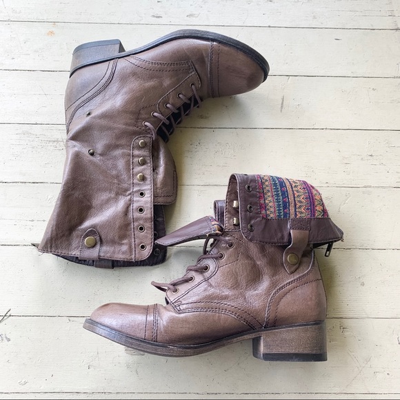 Steve Madden Shoes - Foldable Steve Madden combat Boots Parto Brown